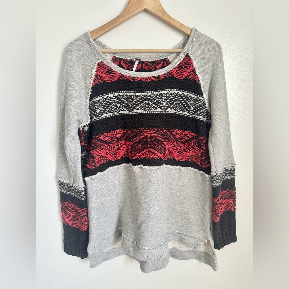 free people snow angel sweater | holiday christmas knit | size medium